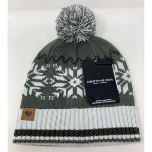 Women's Obermeyer Astoria Pom Knit Beanie Knightly Gray NWT Style 18067